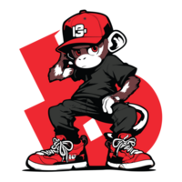 Ape character hiphop character for your creative design, generative AI png