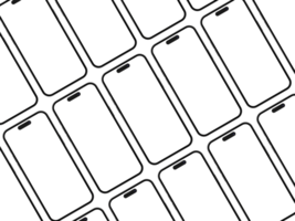 set of collection fo smartphone 14 pro mockup screen on the transparent background png