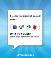 emoji day, dream job template, Free vector realistic world emoji day