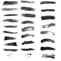 set of vector strokes of ink brushes