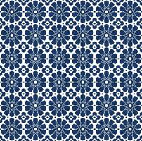 Islamic motif tile pattern with blue details. Decorative geometric design background vector