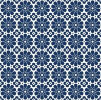 Islamic motif tile pattern with blue details. Decorative geometric design background vector