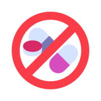 Drug stop flat icon stop over dose AI Generative png