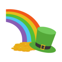 arc en ciel dans lutin chapeau ai génératif png