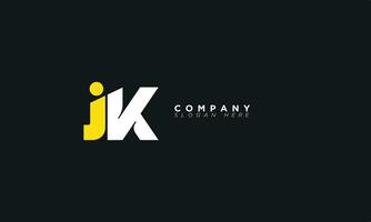 jk alfabeto letras iniciales monograma logo kj, j y k vector