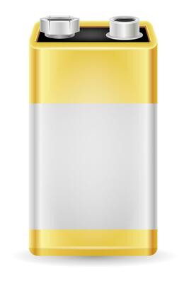 energy battery power in silvery gold color vector illustration isolated on white background