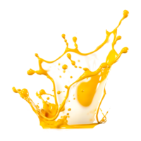 Transparent Orange Liquid Splash Flowing transparent background AI Generative png