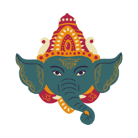 elefante cabeça hd transparente, deus elefante ganesha ai generativo png