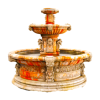 Rustic Stone Fountain With water AI Generative png