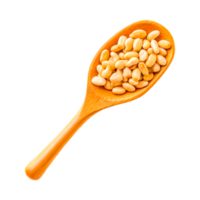 wheat grain in wooden spoon AI Generative png