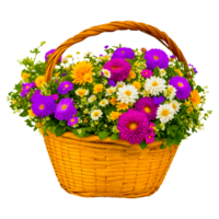 flower basket hd transparenr AI Generative png