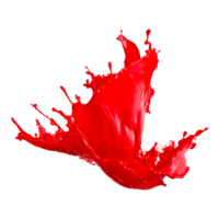 HD Red Liquid Paint Splash transparent background AI Generative png