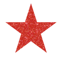 Red star glitter on transparent background png