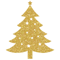 Golden christmas tree glitter on transparent background. Christmas icon.Design for decorating,background, wallpaper, illustration png