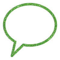 grön Tal bubbla glitter på transparent bakgrundstal ballong. chatt bubbla ikon. design för dekoration, bakgrund, tapet, illustration png
