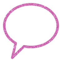 rosado habla burbuja Brillantina en transparente fondo.discurso globo. charla burbuja icono. diseño para decoración, fondo, fondo de pantalla, ilustración png
