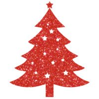 Red christmas tree glitter on transparent background. Christmas icon.Design for decorating,background, wallpaper, illustration png