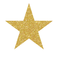 Gold star glitter on transparent background png