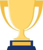 Shiny golden trophy cup with stand, the first prize design element. png