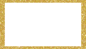 oro marco Brillantina en transparente antecedentes. rectángulo elemento .diseño para decoración, fondo, fondo de pantalla, ilustración png