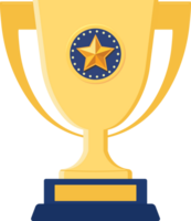 Shiny golden trophy cup with stand, the first prize design element. png