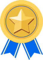 dorado estrella medalla con cinta, el primero premio diseño elemento. png