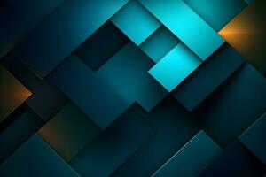 abstract background with 3D geometric blue and green design, AI generate photo