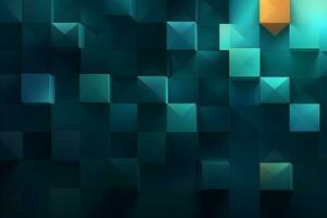 abstract background with 3D geometric blue and green design, AI generate photo