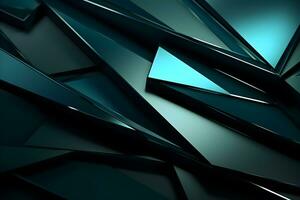 abstract background with 3D geometric blue and green design, AI generate photo