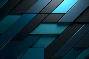 abstract background with 3D geometric blue and green design, AI generate photo