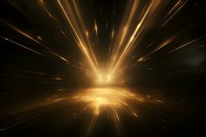 abstract background light gold beams dark lines with stars, AI generate photo