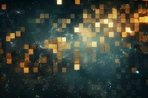 abstract glitter vintage abstract lights background. gold, silver, blue and black. de-focused, AI generate photo