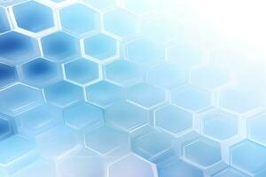 abstract 3D hexagons modern blue background, Digital image of light rays, stripes lines with blue light, AI generate photo