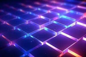 abstract 3D hexagons modern blue background, Digital image of light rays, stripes lines with blue light, AI generate photo