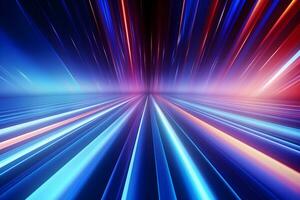 abstract colorful background with lines futuristic blue neon lines beams of light background, AI generate photo