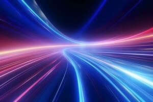 abstract multicolor spectrum background, bright orange blue neon rays and colorful glowing lines, AI generate photo