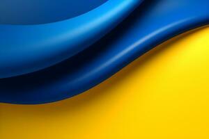 abstract blue and yellow wave background, AI generate photo