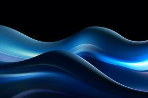 abstract blue wave background, AI generate photo