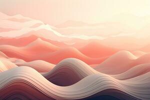 abstract waves and mountains Japanese style background with line wave pattern, AI generate photo