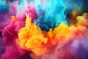 Ink in water Rainbow of colors, Motion Color drop in water,Ink swirling in ,Colorful ink abstraction. Fancy Dream Cloud of ink under water, AI generate photo