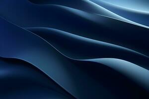abstract dark blue wavy wave background with lines design, AI generate photo