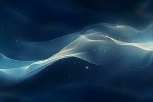 3d blue fractal background with stars and light swirl, AI generate photo