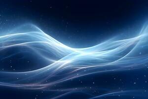 3d blue fractal background with stars and light swirl, AI generate photo
