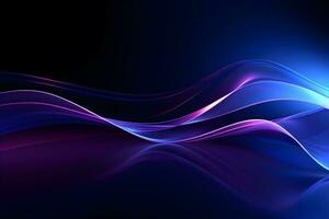 abstract digital light purple blue background with wavy line design, AI generate photo