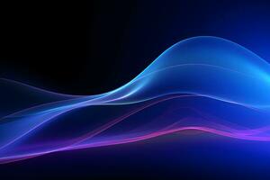 abstract digital light purple blue background with wavy line design, AI generate photo