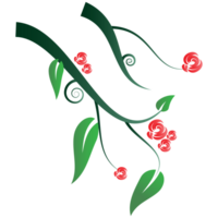 Red flower vine element. png