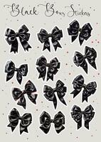 Stickers Black Silk Bows isolated.Concept of black friday,discounts and sales photo