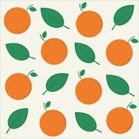 Pattern with oranges on beige background vector