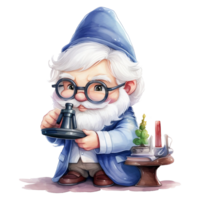 söt professor gnome illustration ai genererad png