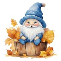 Cute Autumn Gnome Illustration AI Generated png